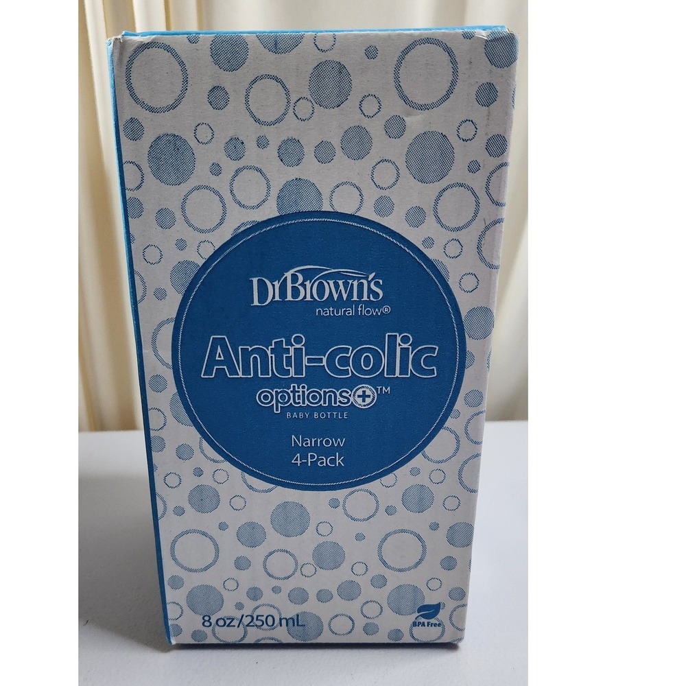 Dr. Brown's Anti-Colic Options+ Narrow Baby Bottles 8oz 4-Pack SB8001-WEB
